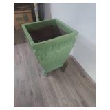 Large Art Deco Style terracotta glaze Green Ceramic Planter Large Art Deco Style terracotta glaze Green Ceramic Planter