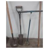 Garden Tool Collection with Rakes and Shovels Garden Tool Collection with Rakes and Shovels