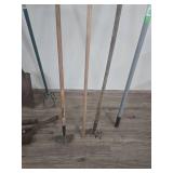 Garden Tool Collection with Rakes and Shovels Garden Tool Collection with Rakes and Shovels