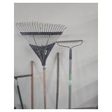 Garden Tool Collection with Rakes and Shovels Garden Tool Collection with Rakes and Shovels
