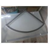 Modern Frosted Glass Computer Desk with Black Metal Frame Modern Frosted Glass Computer Desk with Black Metal Frame