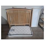 Wooden baby crib, w/bottom drawer no hardware. Wooden baby crib, w/bottom drawer no hardware.