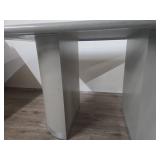 Modern White Conference Table with Double Pedestal Base Modern White Conference Table with Double Pedestal Base