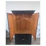 Traditional Black Wood Armoire with Crown Molding Traditional Black Wood Armoire with Crown Molding