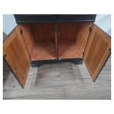 Traditional Black Wood Armoire with Crown Molding Traditional Black Wood Armoire with Crown Molding