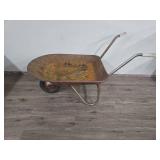 Metal Garden Wheelbarrow (wheel doesn't move Garden decor) Metal Garden Wheelbarrow (wheel doesn't move Garden decor)