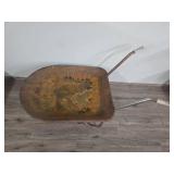 Metal Garden Wheelbarrow (wheel doesn't move Garden decor) Metal Garden Wheelbarrow (wheel doesn't move Garden decor)