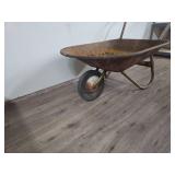 Metal Garden Wheelbarrow (wheel doesn't move Garden decor) Metal Garden Wheelbarrow (wheel doesn't move Garden decor)