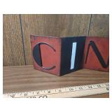Metal CINEMA Sign with Red and Black Design Metal CINEMA Sign with Red and Black Design