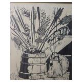 Floral Woodblock Print by Laura Floral Woodblock Print by Laura