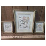 Set of 3 Framed Botanical Prints Set of 3 Framed Botanical Prints