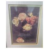 Traditional Rose Still Life Print in Ornate Frame Traditional Rose Still Life Print in Ornate Frame