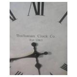 Buchanan Clock Co. Wall Clock with Embossed Metal Frame Buchanan Clock Co. Wall Clock with Embossed Metal Frame