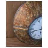 Buchanan Clock Co. Wall Clock with Embossed Metal Frame Buchanan Clock Co. Wall Clock with Embossed Metal Frame