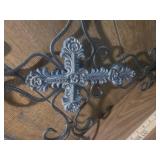 Victorian Style Cast Iron Architectural Cross Ornament Victorian Style Cast Iron Architectural Cross Ornament