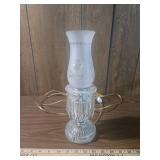 Crystal Hurricane Lamp with Frosted Glass Shade Crystal Hurricane Lamp with Frosted Glass Shade