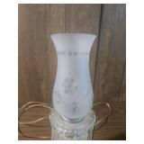 Crystal Hurricane Lamp with Frosted Glass Shade Crystal Hurricane Lamp with Frosted Glass Shade