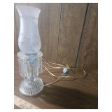 Crystal Hurricane Lamp with Frosted Glass Shade Crystal Hurricane Lamp with Frosted Glass Shade