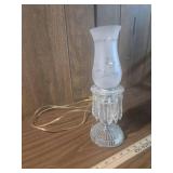 Crystal Hurricane Lamp with Frosted Glass Shade Crystal Hurricane Lamp with Frosted Glass Shade