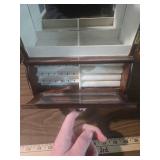 Wooden Jewelry Armoire with Etched Glass Doors Wooden Jewelry Armoire with Etched Glass Doors