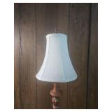Traditional Wood Column Table Lamps with White Shades Traditional Wood Column Table Lamps with White Shades