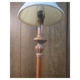 Traditional Wood Column Table Lamps with White Shades Traditional Wood Column Table Lamps with White Shades