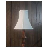 Traditional Wood Column Table Lamps with White Shades Traditional Wood Column Table Lamps with White Shades