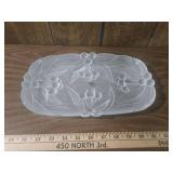 Frosted Glass Cherry Pattern Serving Plate Frosted Glass Cherry Pattern Serving Plate