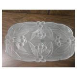 Frosted Glass Cherry Pattern Serving Plate Frosted Glass Cherry Pattern Serving Plate
