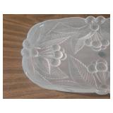 Frosted Glass Cherry Pattern Serving Plate Frosted Glass Cherry Pattern Serving Plate