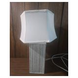 Mid-Century Modern Table Lamp with Striped Base Mid-Century Modern Table Lamp with Striped Base
