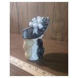 1950s Lady Head Vase Black and White 1950s Lady Head Vase Black and White