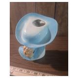 Blue and White Lady Head Vase 1950s Blue and White Lady Head Vase 1950s