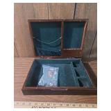 Wooden Jewelry Display Case with Green Velvet Interior Wooden Jewelry Display Case with Green Velvet Interior