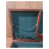 Wooden Jewelry Display Case with Green Velvet Interior Wooden Jewelry Display Case with Green Velvet Interior