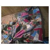 Traditional Crazy Quilt with Yellow Threading Traditional Crazy Quilt with Yellow Threading