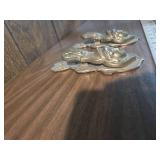 (2) Ornate Brass Victorian Hand Clip Note and Receipt Holder with Face 6â Wall Hanging (2) Ornate Brass Victorian Hand Clip Note and Receipt Holder with Face 6â Wall Hanging