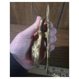 (2) Ornate Brass Victorian Hand Clip Note and Receipt Holder with Face 6â Wall Hanging (2) Ornate Brass Victorian Hand Clip Note and Receipt Holder with Face 6â Wall Hanging