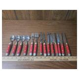 Red Handle Flatware Set Red Handle Flatware Set