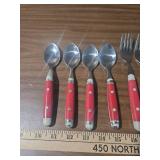 Red Handle Flatware Set Red Handle Flatware Set