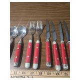 Red Handle Flatware Set Red Handle Flatware Set