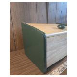 Wood bread box with Green trim Wood bread box with Green trim