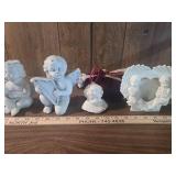 White Cherub Figurine Collection with Candlestick White Cherub Figurine Collection with Candlestick