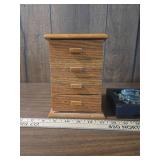 Oak Wood Jewelry Box with Glass Candle Display Oak Wood Jewelry Box with Glass Candle Display