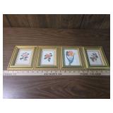 Floral Art Prints in Gold Frames - Set of 4 Floral Art Prints in Gold Frames - Set of 4
