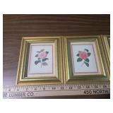 Floral Art Prints in Gold Frames - Set of 4 Floral Art Prints in Gold Frames - Set of 4