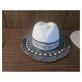 Set of Three Straw Sun Hats with Decorative Bands Set of Three Straw Sun Hats with Decorative Bands