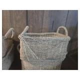 Handwoven Seagrass Storage Baskets with Handles Handwoven Seagrass Storage Baskets with Handles