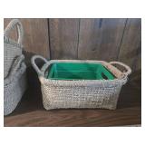 Handwoven Seagrass Storage Baskets with Handles Handwoven Seagrass Storage Baskets with Handles