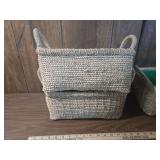 Handwoven Seagrass Storage Baskets with Handles Handwoven Seagrass Storage Baskets with Handles